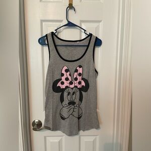 Disney Gray Tank Top with Minnie Mouse Print